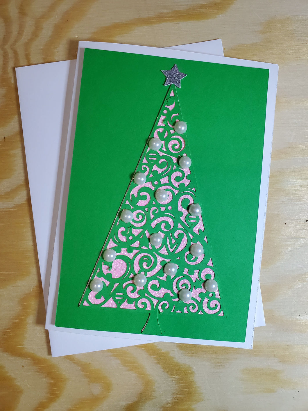 Sparkling Tree  with Pearls Greeting Card
