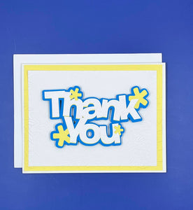Floral Embossed Thank You Card