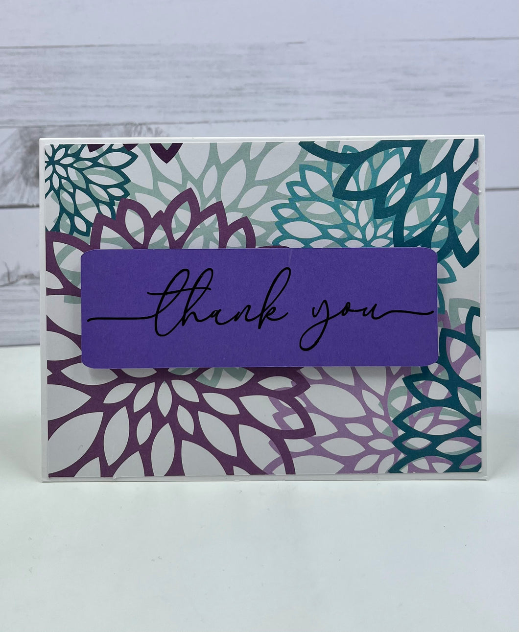 Purple Floral Thank You Card