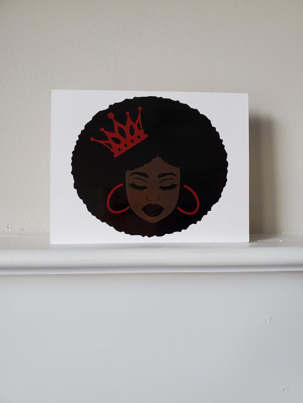 Black Queen - Full Face Greeting Card
