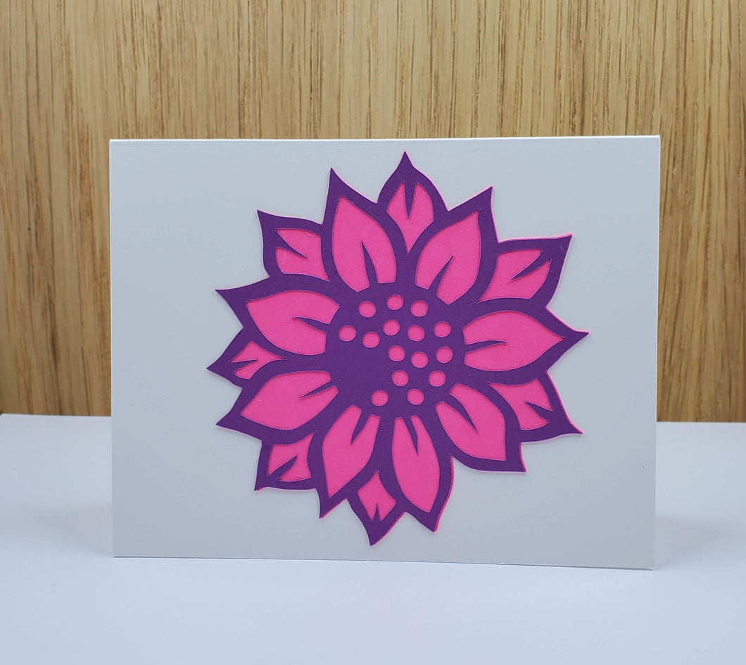 Fuchsia Sunflower Greeting Card