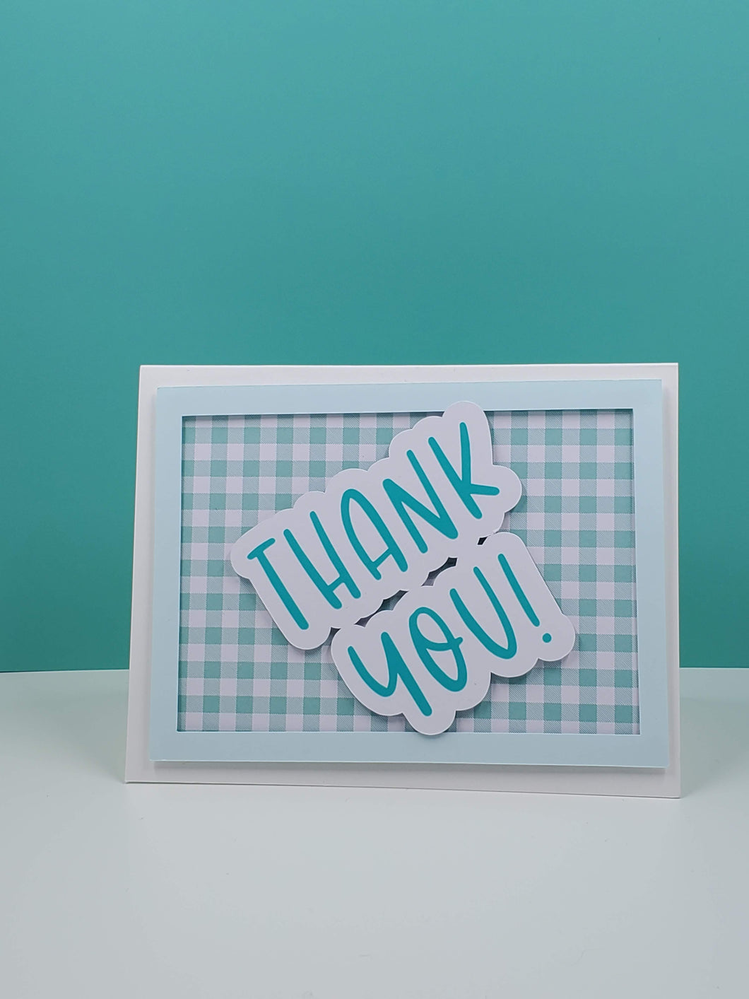 Gingham Thank You Card