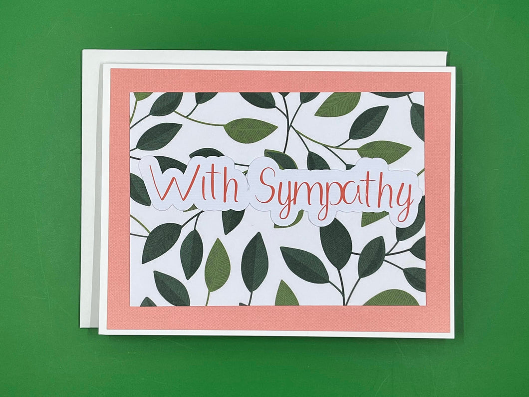 Foliage Sympathy Card (with Peach Trim)